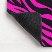 Hot Pink Zebra Streifen Mousepad (Ecke)