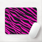 Hot Pink Zebra Streifen Mousepad (Mit Mouse)