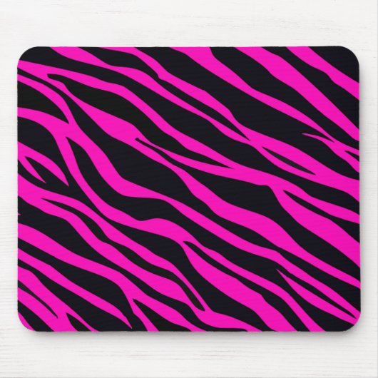Hot Pink Zebra Streifen Mousepad (Vorne)