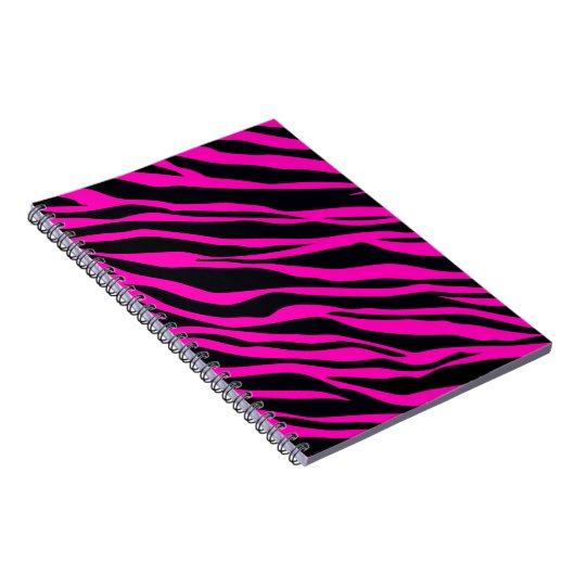 Hot Pink Zebra Streifen Notizblock (Rechte Seite)