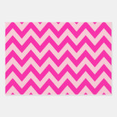 Hot Pink Zickzack Zigzag Muster Geschenkpapier Set (Vorderseite 2)