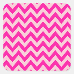 Hot Pink Zickzack Zigzag Muster Quadratischer Aufkleber
