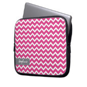 Hot Pink Zig Zag Chevrons Muster Laptopschutzhülle (Vorderseite Links)