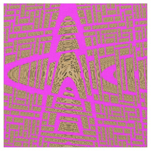 Hot Pink Zigzag Leopard Druckmuster Stoff (Nahaufnahme)