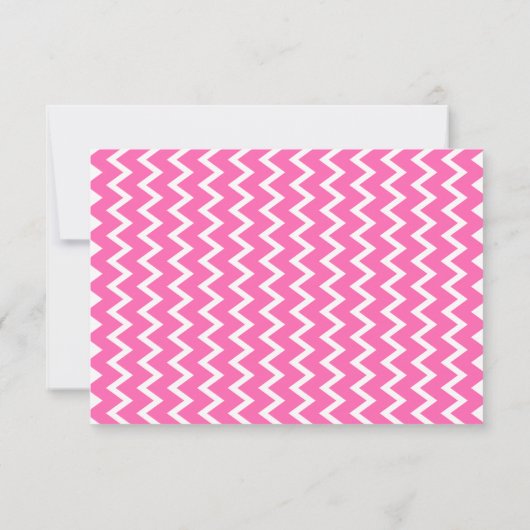 Hot Pink Zigzag Muster RSVP Karte (Rückseite)