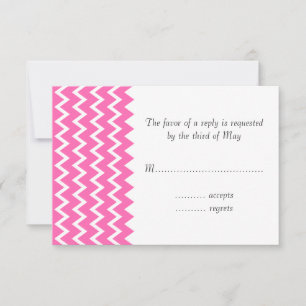 Hot Pink Zigzag Muster RSVP Karte