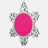 Hot Pink Zinnsnowflake Weihnachtsschmuck Schneeflocken Zinn-Ornament (Rechts)