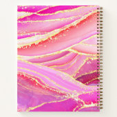 Hot Pinks Purples Reds und Golden Geode Agate Notizblock (Rückseite)