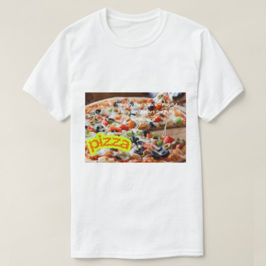 Hot Pizza Photo - Real Steaming Food Image T-Shirt (Design vorne)
