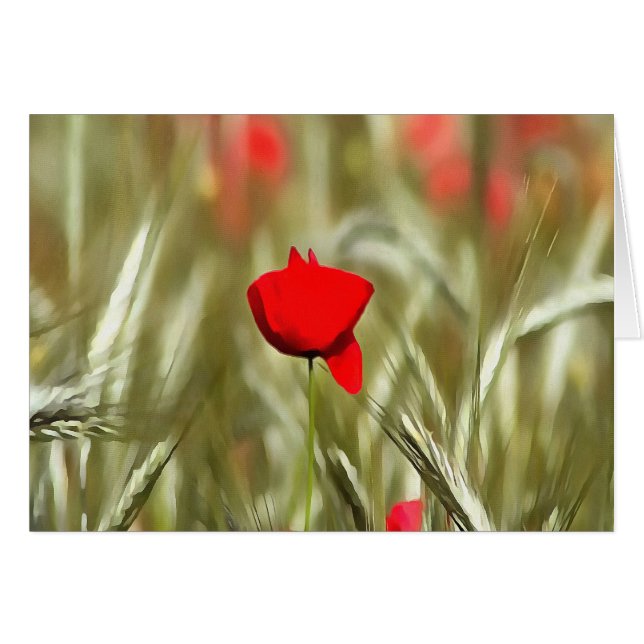 Hot Poppy Acrylmalerei (Vorderseite (Horizontal))