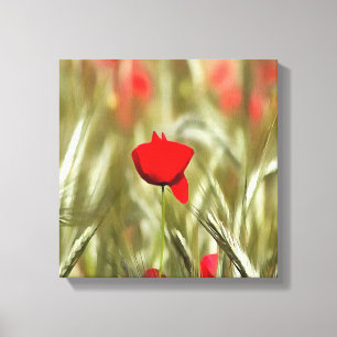 Hot Poppy Acrylmalerei Leinwanddruck