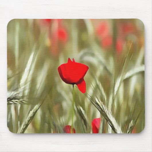 Hot Poppy Acrylmalerei Mousepad (Vorne)