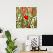 Hot Poppy Acrylmalerei Poster (Heimbüro)