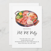 Hot Pot Dinner Party Einladung (Vorne/Hinten)