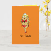 Hot Potato - Button-Up Girl Pun Grußkarte Karte (Gelbe Blume)