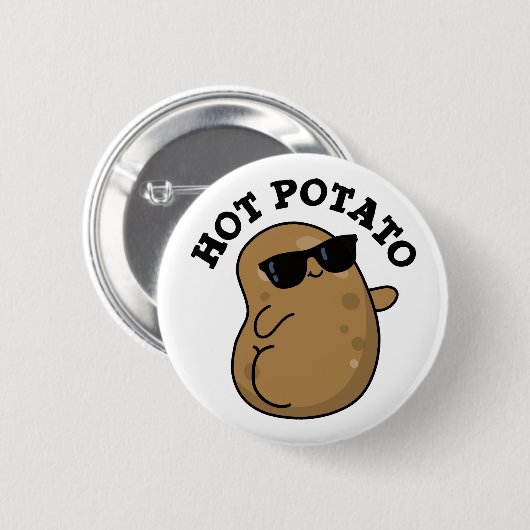 Hot Potato Funny Veggie Pub Button (Vorne & Hinten)
