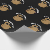 Hot Potato Funny Veggie Pun Dark BG Geschenkpapier (Ecke)