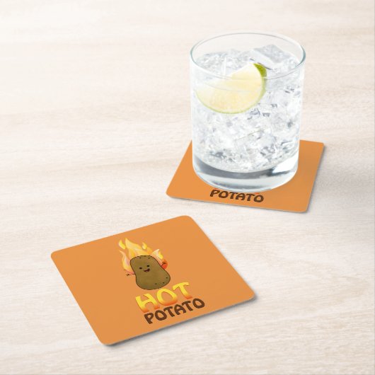 Hot Potato Rechteckiger Pappuntersetzer (Vor Ort)