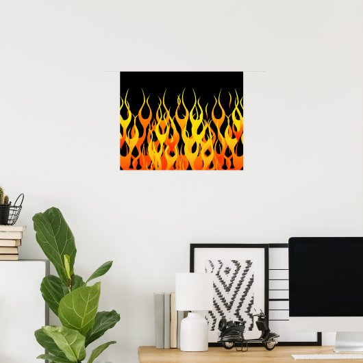 Hot Racing Flames Graphic Poster (Heimbüro)