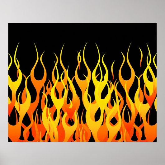 Hot Racing Flames Graphic Poster (Vorne)