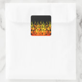 Hot Racing Flames Graphic Quadratischer Aufkleber (Tasche)