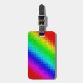 Hot Rainbow Mosaik Shimmer Gepäckanhänger (Vorderseite vertikal)