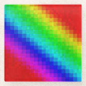 Hot Rainbow Mosaik Shimmer Glasuntersetzer (Vorderseite)