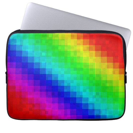 Hot Rainbow Mosaik Shimmer Laptopschutzhülle (Vorderseite)