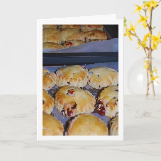 Hot Red Berry Scones Karte (Gelbe Blume)