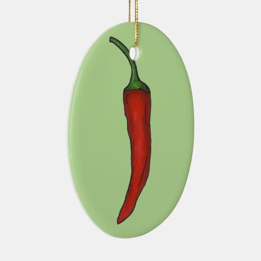 Hot Red Chile Chili Pfeffer Gewürzmischung Gemüsep Keramik Ornament (Rechts)