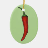 Hot Red Chile Chili Pfeffer Gewürzmischung Gemüsep Keramik Ornament (Vorne)