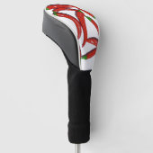 Hot Red Chili Pepper Paprikaschoten Gewürzmuster Golf Headcover (angewinkelt)