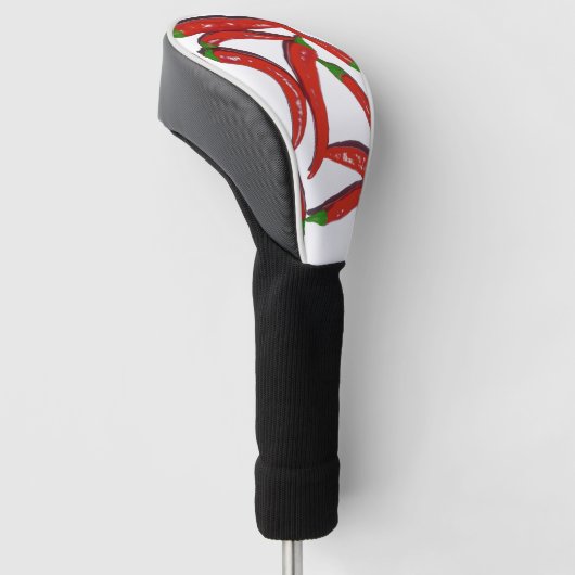 Hot Red Chili Pepper Paprikaschoten Gewürzmuster Golf Headcover (angewinkelt)