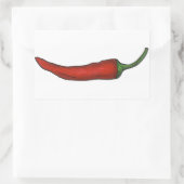 Hot Red Chili Pfeffer Gewürzter Chile Paprikaschot Rechteckiger Aufkleber (Tasche)