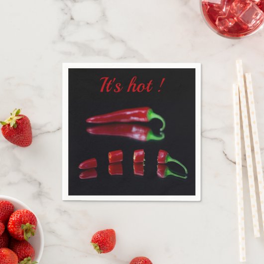 Hot Red Chili Pfeffer mit anpassbarem Text Serviette (Beispiel)