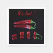 Hot Red Chili Pfeffer mit anpassbarem Text Serviette (Vorderseite)