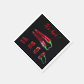 Hot Red Chili Pfeffer mit anpassbarem Text Serviette (Ecke)