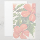 Hot Red Hibiskus Briefpapier (Vorne/Hinten)