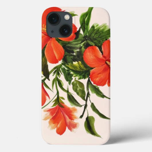 Hot Red Hibiskus Case-Mate iPhone Hülle (Rückseite)