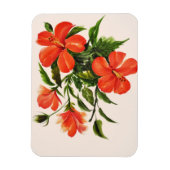 Hot Red Hibiskus Magnet (Vertikal)
