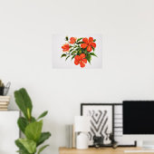 Hot Red Hibiskus Poster (Heimbüro)