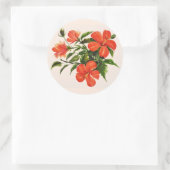 Hot Red Hibiskus Runder Aufkleber (Tasche)