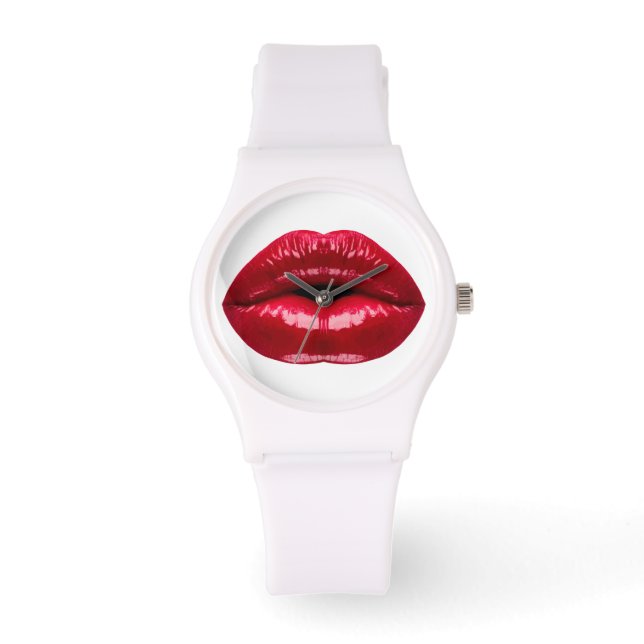 Hot Red Lips Beauty Armbanduhr (Vorderseite)