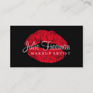 Hot Red Lips Makeup Artist Salon Card Visitenkarte