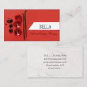 Hot Red Massage Business Card Visitenkarte (Vorne/Hinten)