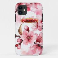 Hot Red-Pink Cherry Blossoms iPhone / iPad Gehäuse