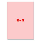 Hot Red + Pink Wes Anderson Inspirierte Tischnumme Tischnummer (Rückseite)