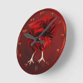 Hot Red Rooster Wallclock Runde Wanduhr (Winkel)