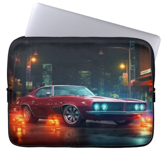 Hot Red Wheels Cinematic Auto Laptop Sleeve (Vorderseite)