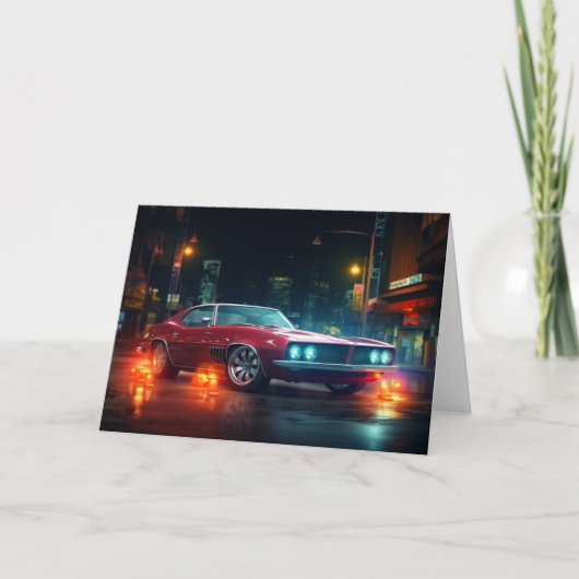 Hot Red Wheels Cinematic Auto leere Notizkarte Dankeskarte (Vorderseite)